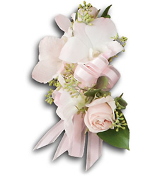 Beautiful Blush Corsage from Nate's Flowers in Casper, WY
